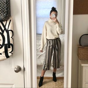 Zara Kids Wide Leg Capri Striped Pants